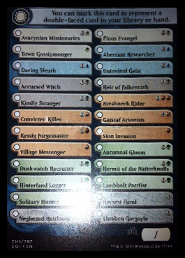 1. checklist karet ze Shadows over Innistrad